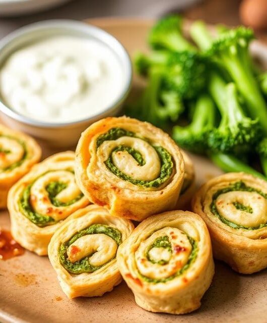 Broccoli Cheese Pinwheels 