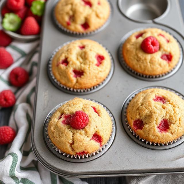 Raspberry Muffins Recipe With Store, Tips and Variations 3 Raspberry Muffins in Muffins Tray