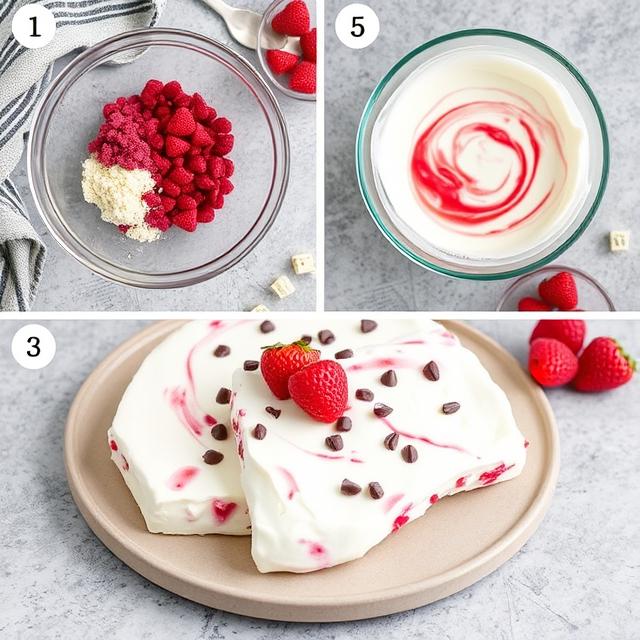 Frozen Yogurt Bark 2 Steps by Steps instruction for Frozen Yogurt Bark