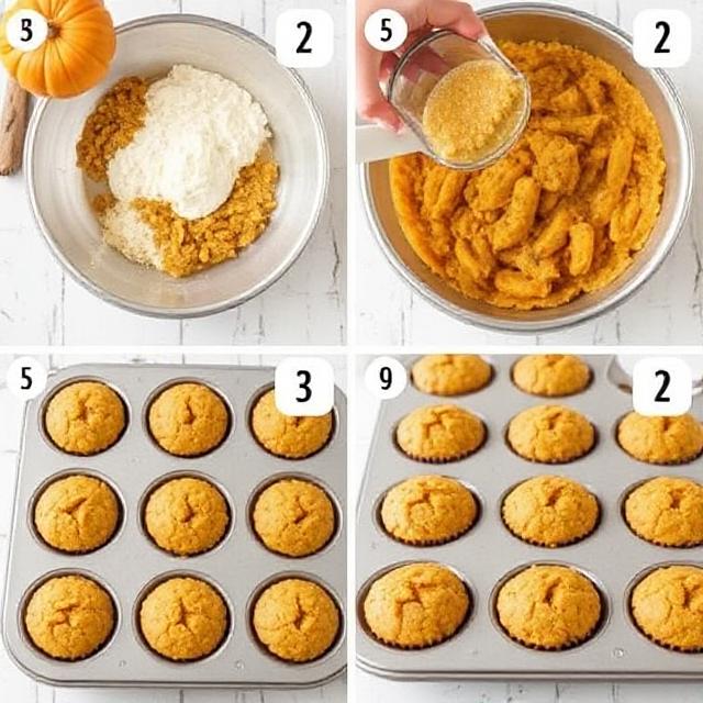 Pumpkin Muffins Recipe 2 Steps by steps instruction Pumpkin Muffins