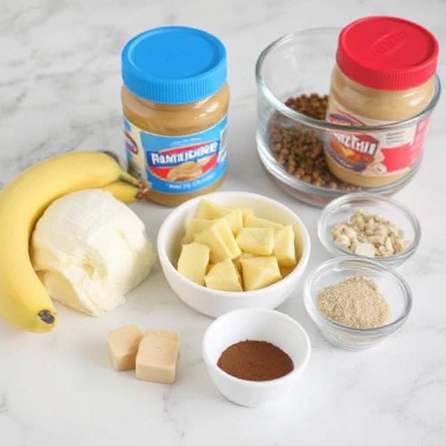 ingredients for Peanut Butter Banana Muffins