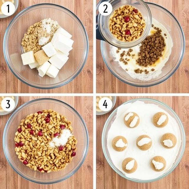 step by steps instruction for Yogurt Granola Bites 1