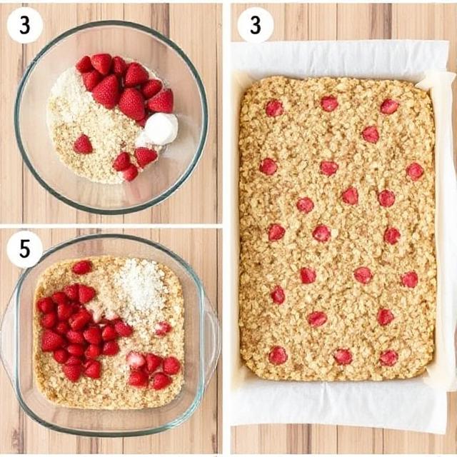 Strawberry Oatmeal Bars With Storage ,Tips and Variations 2 steps by step instruction for Strawberry Oat Bars