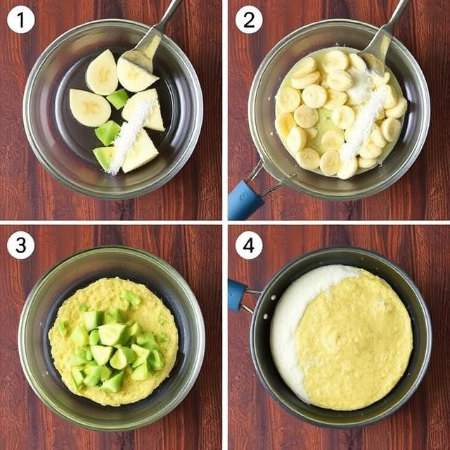 Banana Avocado Pancakes 2 steps by steps instruction for Banana Avocado Pancakes