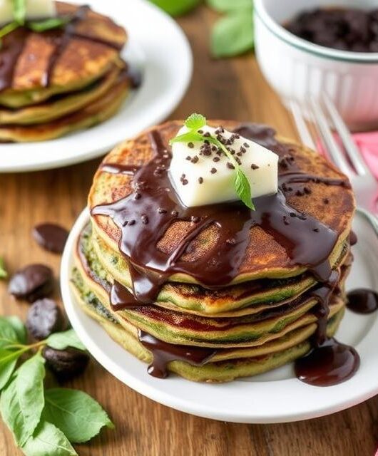 Chocolate Spinach Pancakes
