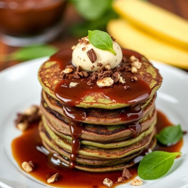 Chocolate Spinach Pancakes 3 Chocolate Spinach Pancakes recipe