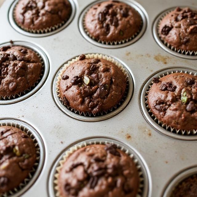 Chocolate Veggie Muffins Recipe With Store, Tips and Variations 3 Chocolate Veggie Muffins in Muffins Tray