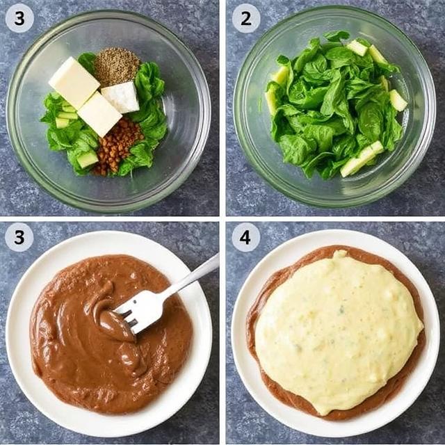 Chocolate Spinach Pancakes 2 steps by step Instructions for Chocolate Spinach Pancakes