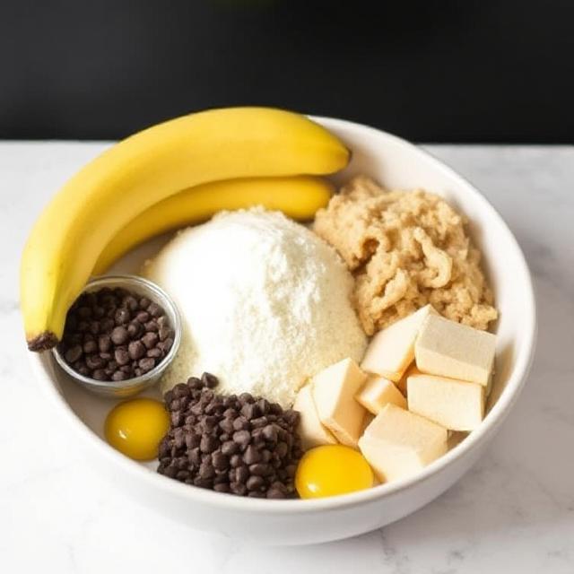 Ingredients For Chocolate Chip Banana Muffins