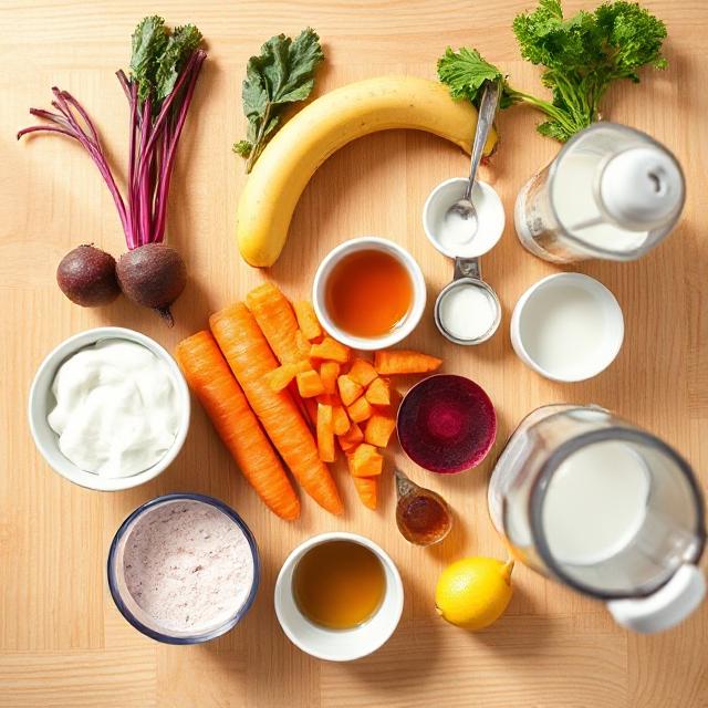 Ingredients for Beetroot carrot smoothie