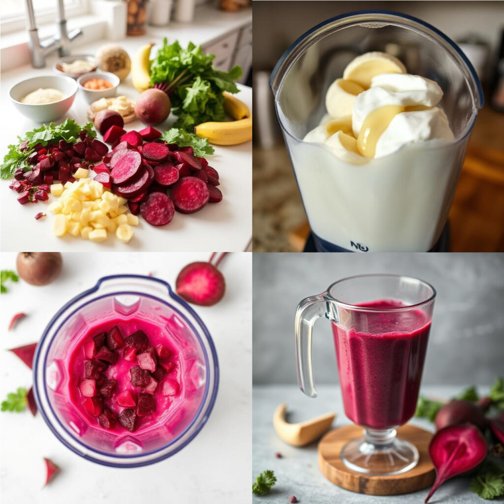 Steps by Steps instruction of Beetroot Smoothie