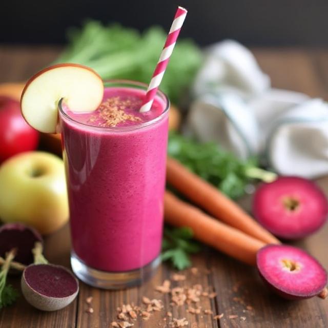 Healthy Beetroot Apple Carrot Smoothie