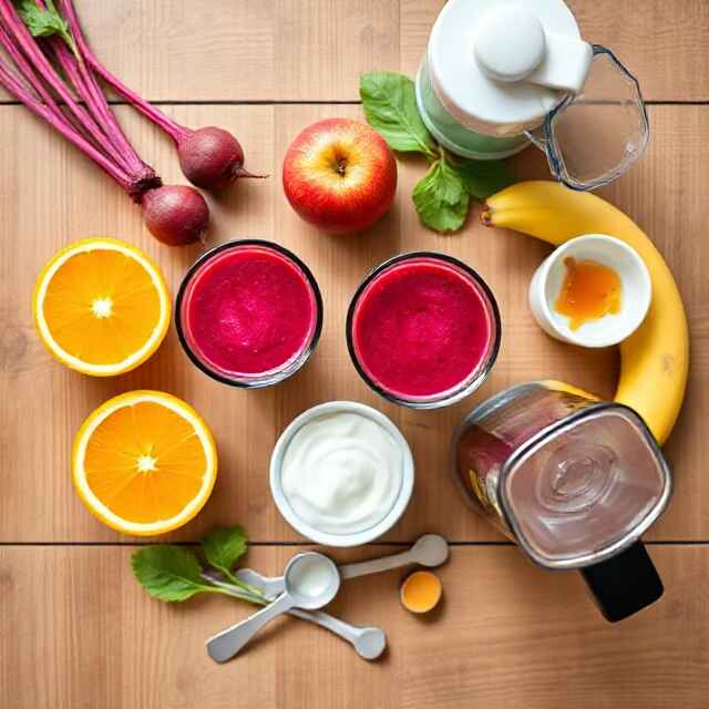 Ingredients for Beetroot Apple Orange Smoothie