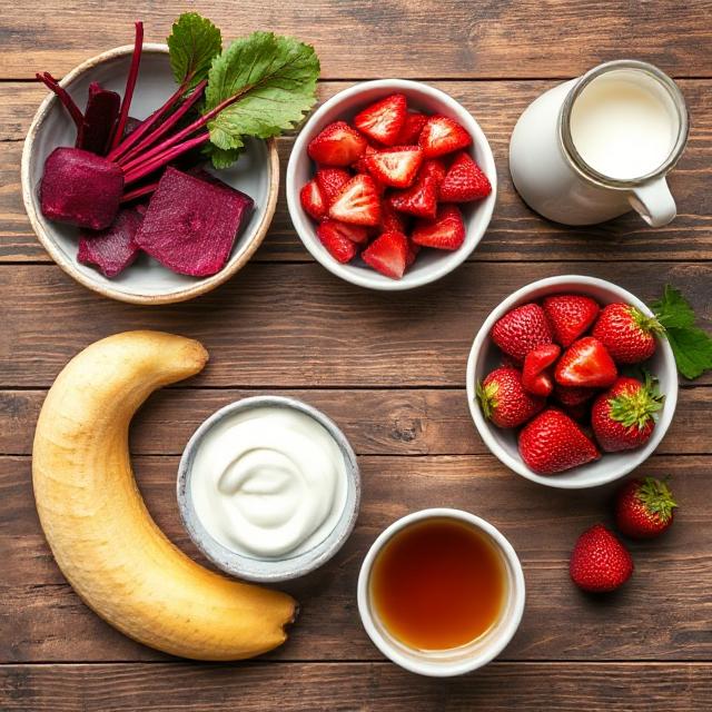 Ingredients for Beetroot Strawberry Smoothie Recipe