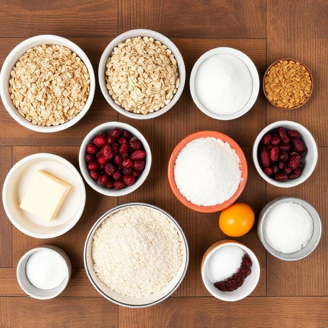 Ingredients of making Cranberry Oatmeal Cookies