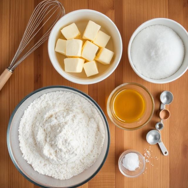 Ingredients for making sugar cookies