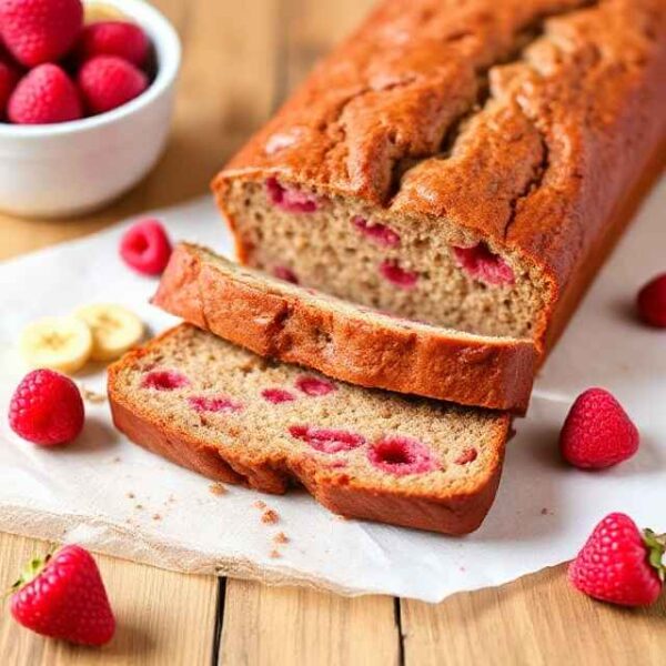 Healthy Raspberry Banana Bread