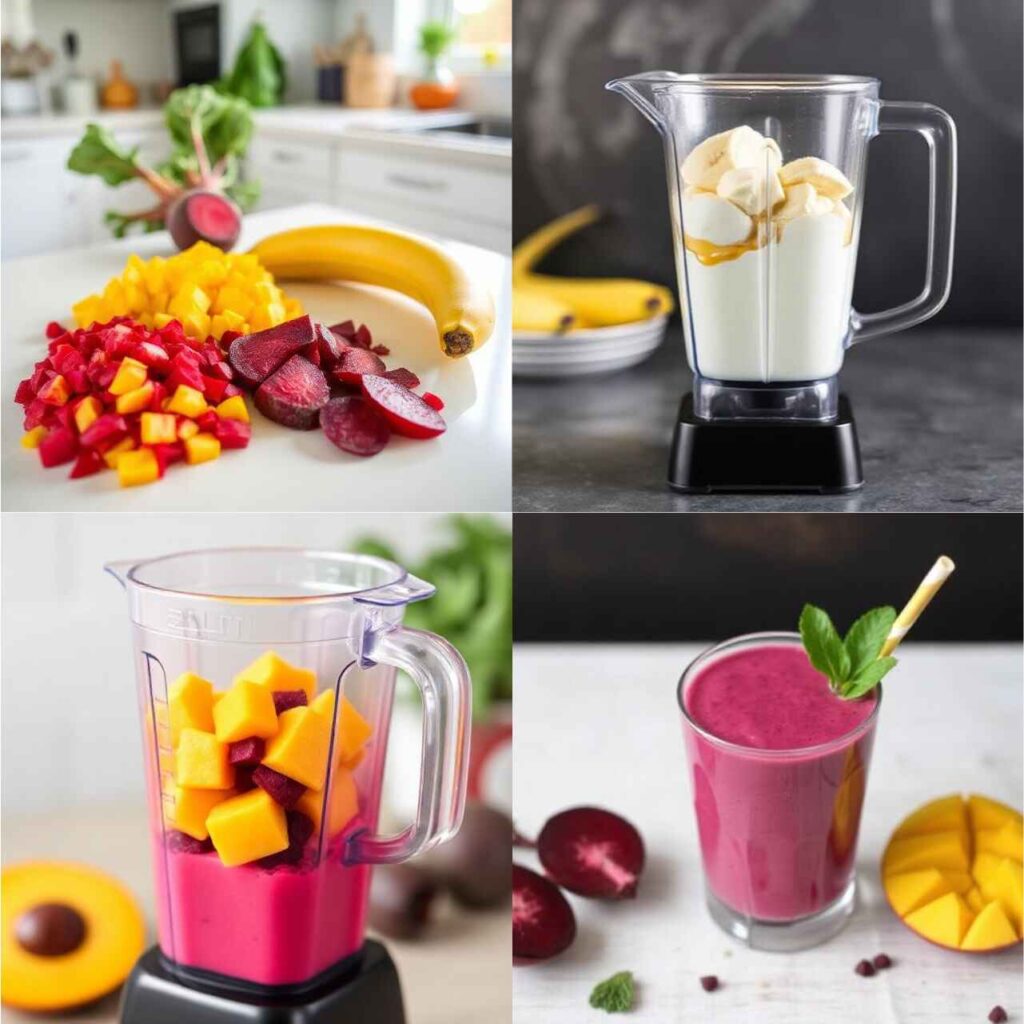 Beetroot Mango Smoothie  2 step by step instruction of Beetroot Mango Smoothie