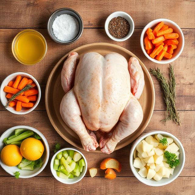 Ingredients for Crockpot Roasted Chicken