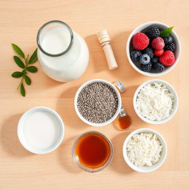 Ingredients for coconut chia pudding