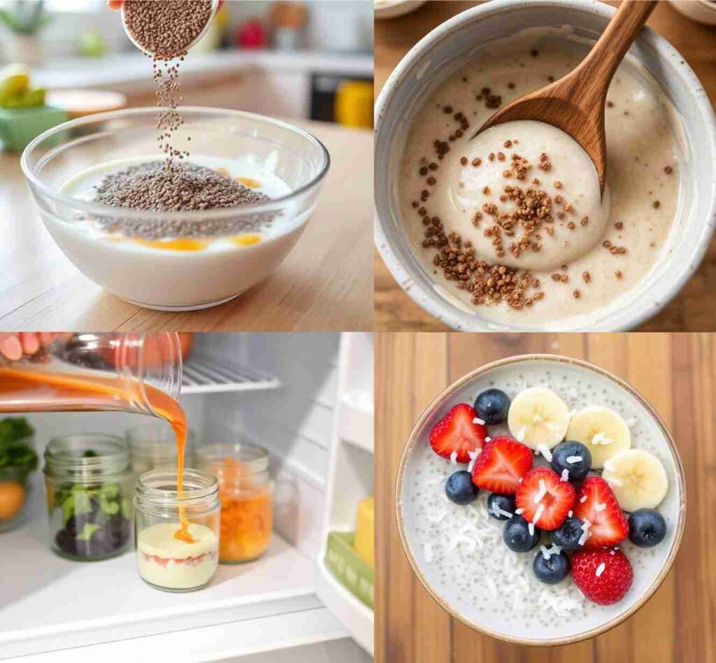 Steps of making Coconut chia pudding