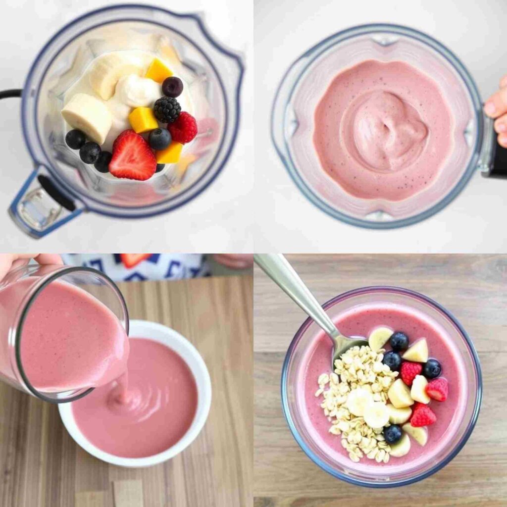 Steps of making Smoothie Bowl